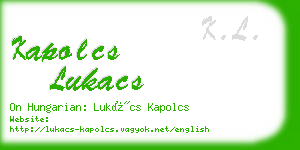kapolcs lukacs business card